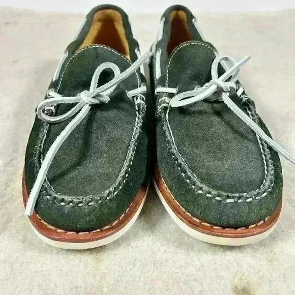 ERNEST HEMINGWAY Boat Dock Casual Shoe Green White Leather Suede Men Size 9 - Picture 3 of 14